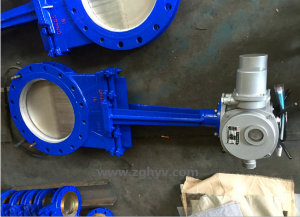 PZ973F電動(dòng)對(duì)夾式刀形閘閥